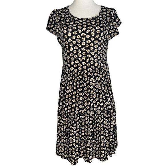 AMERICAN EAGLE DAISY DRESS 28” FRONT 31” BACK | TIE NECK | BLACK & WHITE | XS - Picture 1 of 7